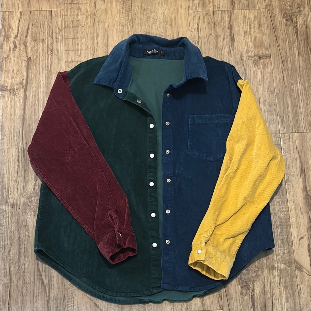Nasty Gal Colorblocked Corduroy Shirt